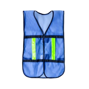JYRSA fluorescent blue safety vest with reflective tape
