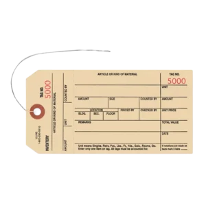 Three-Part Inventory Tags with Adhesive Strip
