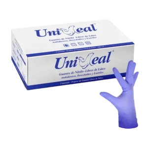 Large Powder-Free Nitrile Gloves Box of 100 by UNIREAL